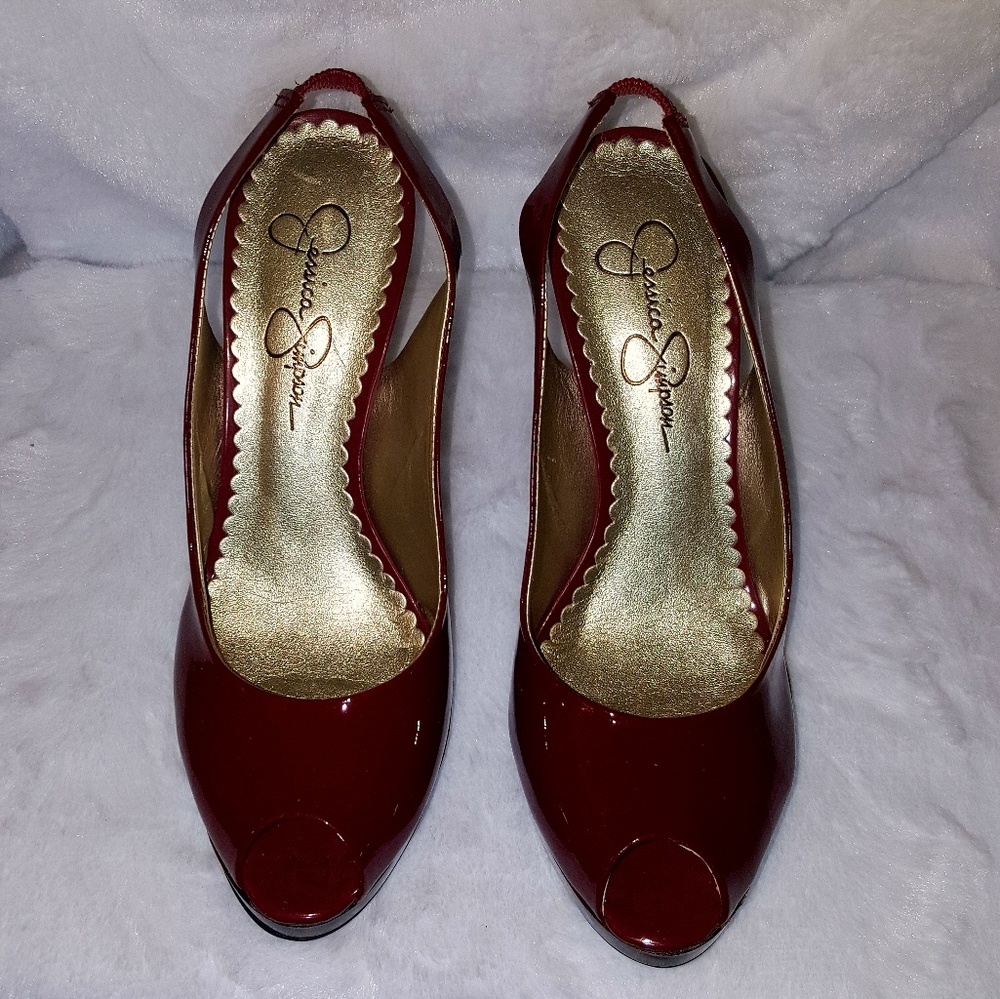 Jessica Simpson red patent heels